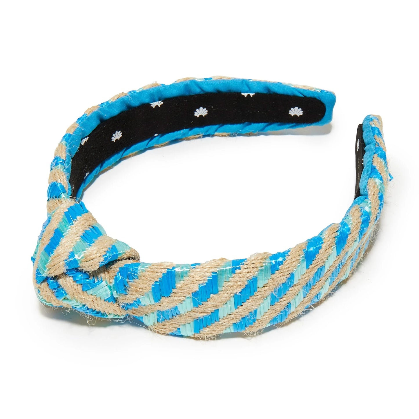 Headband- Raffia Knotted Ocean Stripe