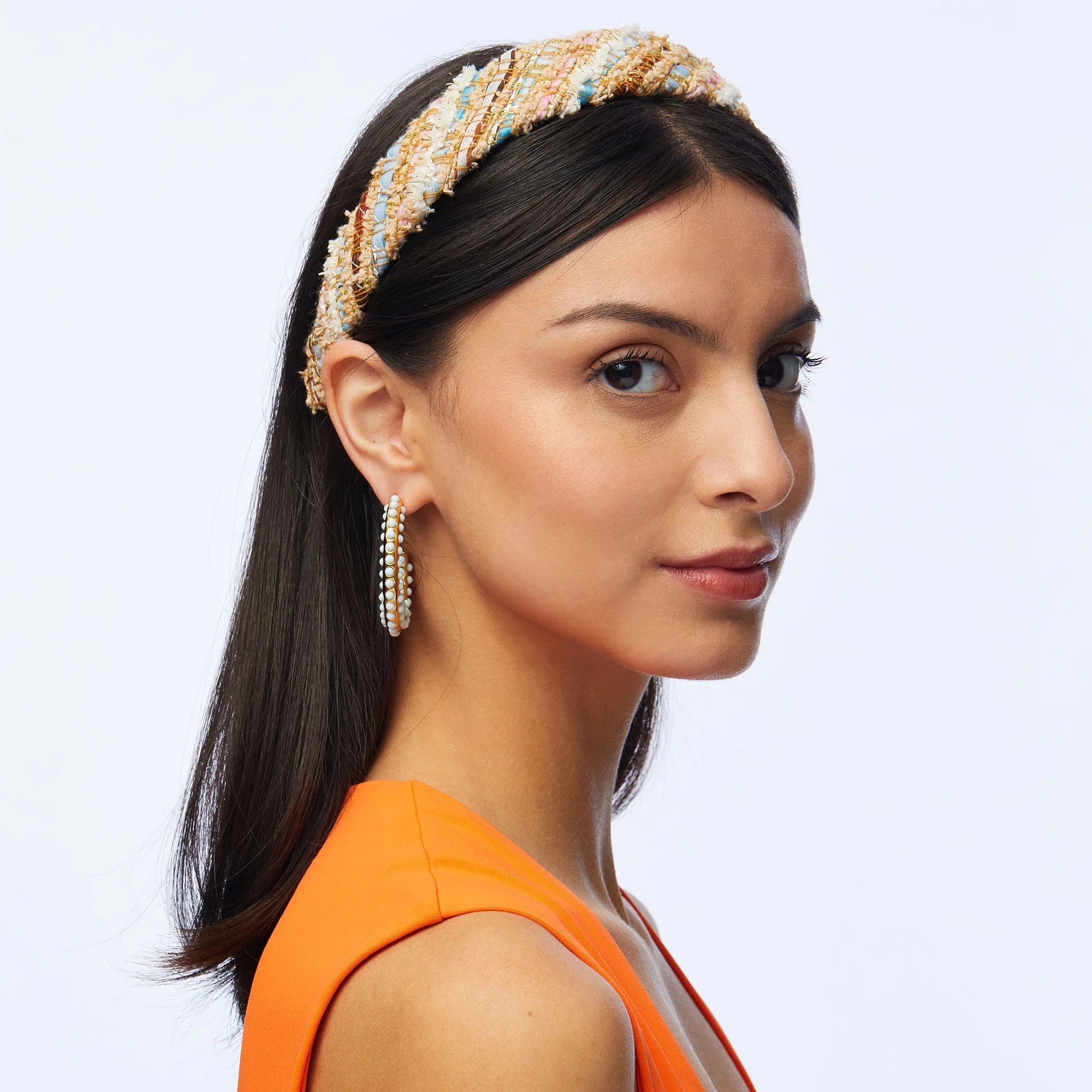 Lele Sadoughi Playa Stripe Tweed Bessette Headband Lele Sadoughi Embellished Tweed Knotted Headband - Bergdorf  main image 3