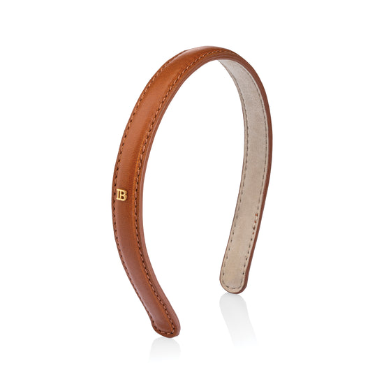 Head Band- Leather Cognac Small