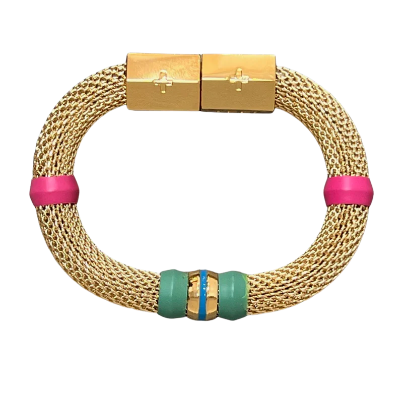 Bracelet- Mesh Color Block Bracelet