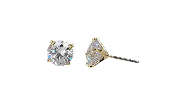 Earrings- CZ Studs Gold