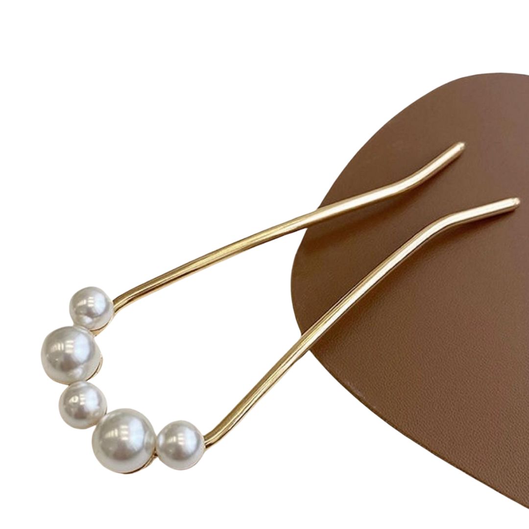 Hair Slide- Pearl Gold Slide