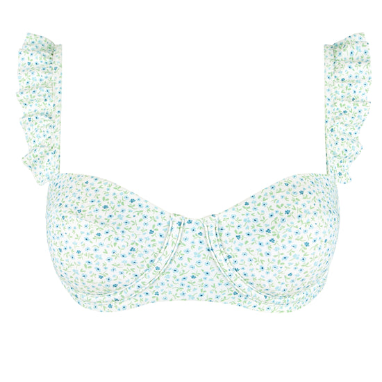 Swimwear- Floral Ruffle Bikini Top