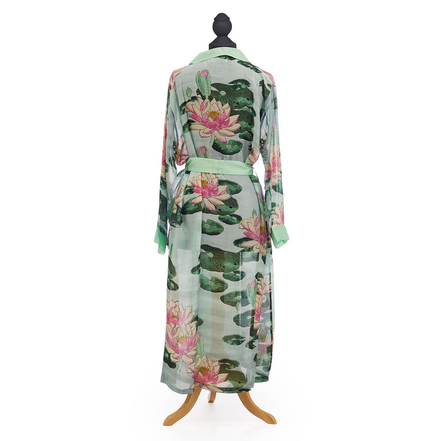 Robe- Water Lily Print Mint Robe Gown