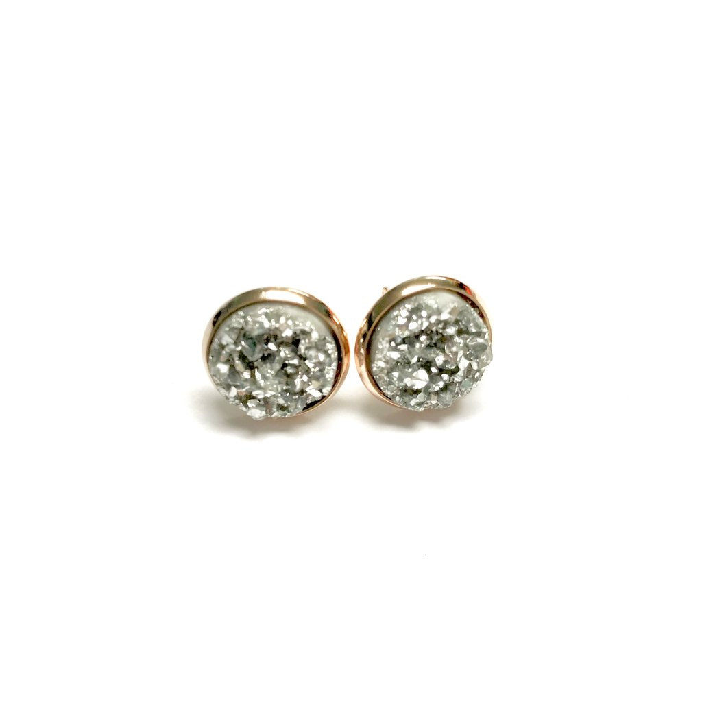 Earrings- Druzy (silver)