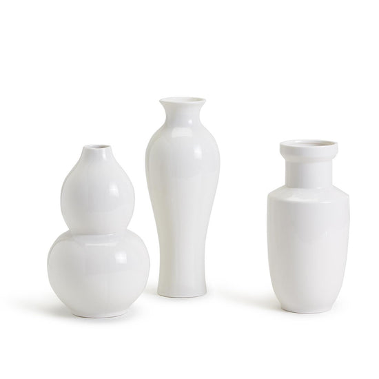 Load image into Gallery viewer, Vases- White Hand Turned S/3
