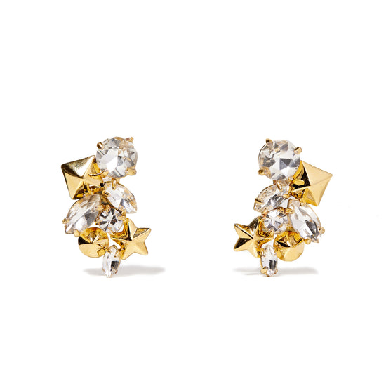 Earrings-Studded Crystal Cluster