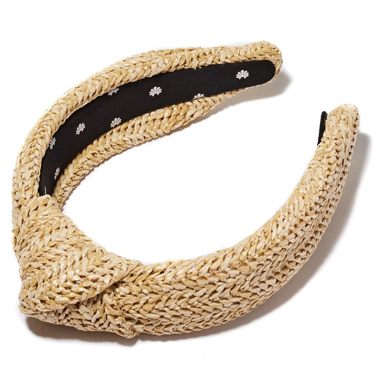 Headband- Braided Raffia Knotted Headband