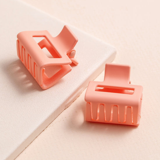 Load image into Gallery viewer, Hair Claw- Mini Rectangular (peach)
